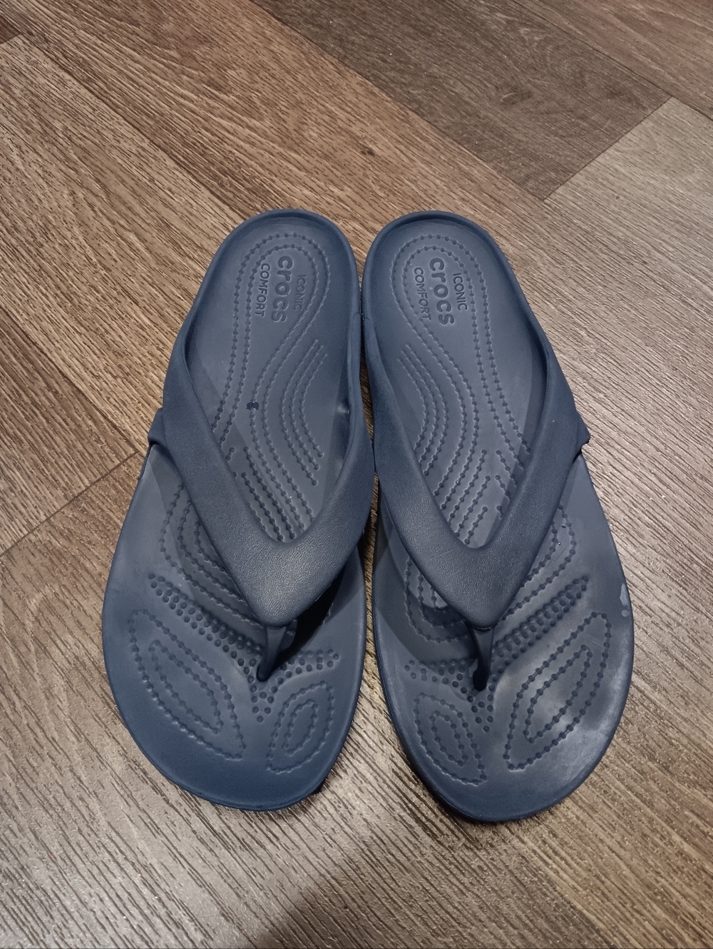 Crocs Kadee II Flip Flops Blue Womens Size 9  Slip On Thong Casual Shoes